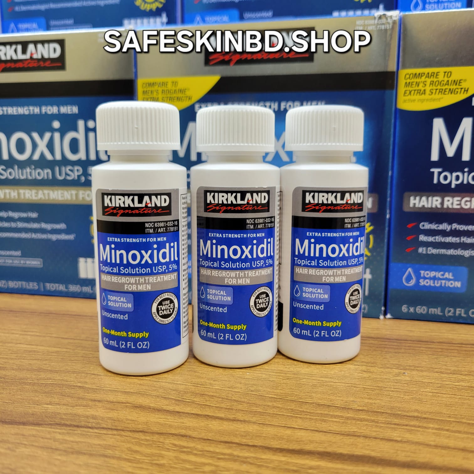 Kirkland Minoxidil 5% solution 60ml | 3 bottle combo pack
